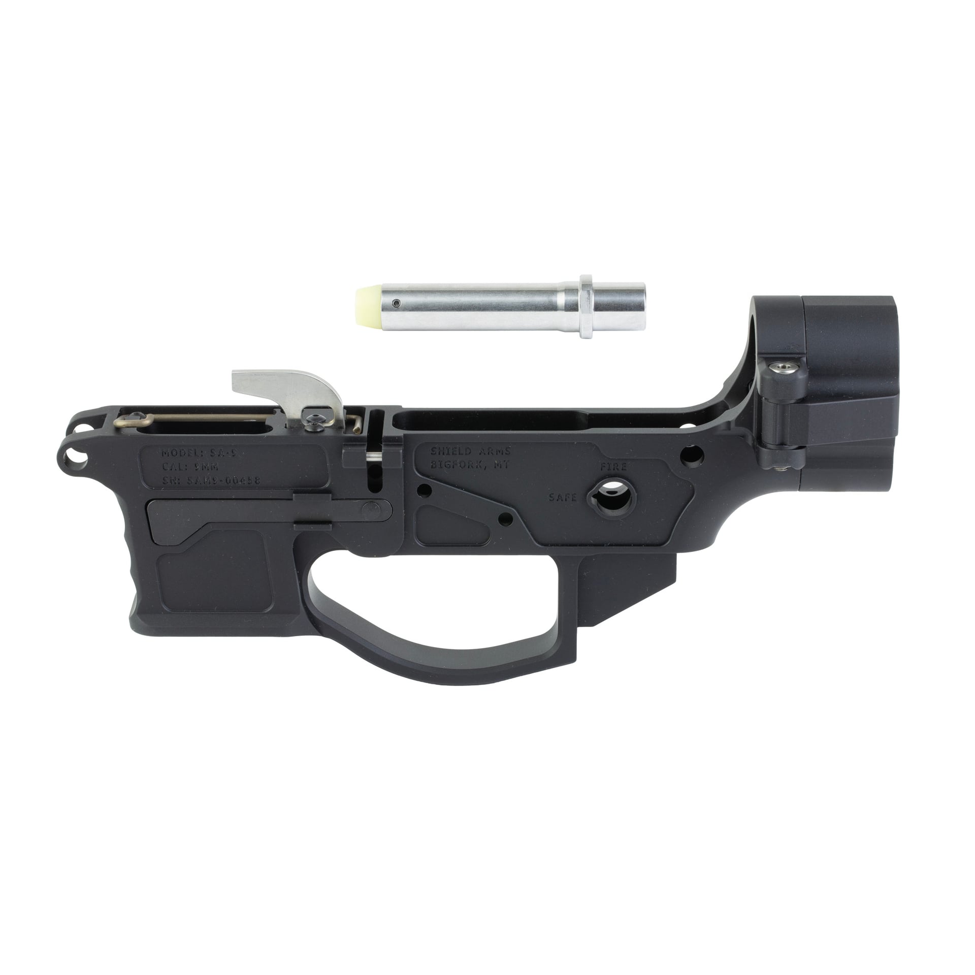 Shield Arms, SA-9, Stripped Lower Receiver, 9MM, Folding, Anodized Finish, Black