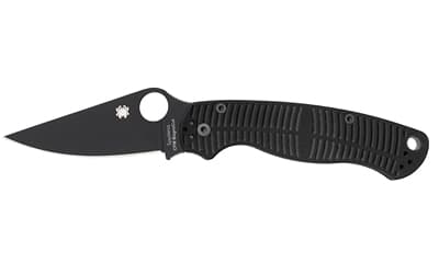 Spyderco, Para Military 2 Salt, Folding Knife, Plain Edge, Black G-10 Handle, Matte Finish, Black Blade, 3.45" Blade, CPM MagnaCut Steel