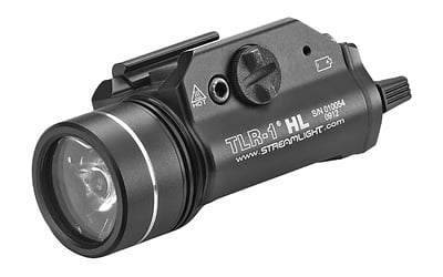 Streamlight, TLR-1 HL, High Lumen Rail Mounted Tactical Light, C4 LED, 1000 Lumens, Strobe, Black, 2x CR123 Batteries
