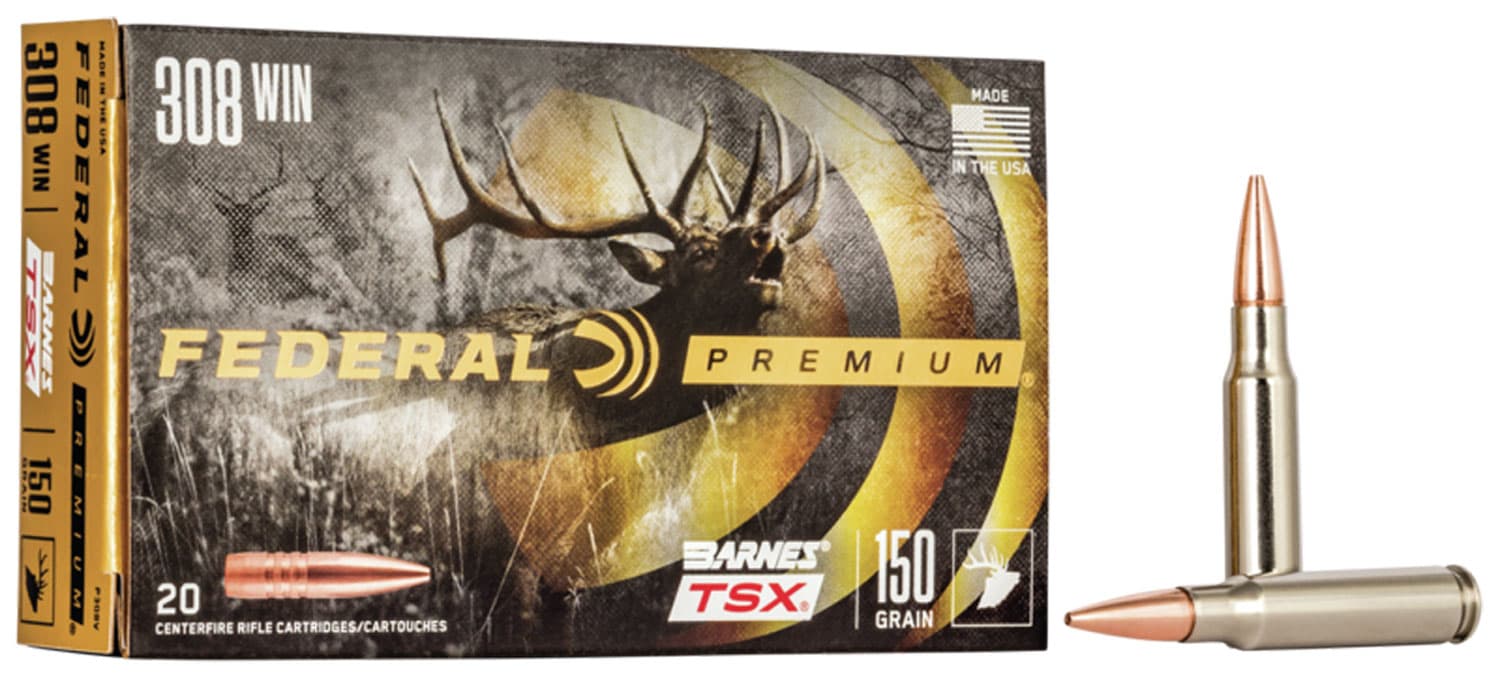 Federal P308V Premium 308Win 150gr Barnes TSX 20 Per Box/10 Case