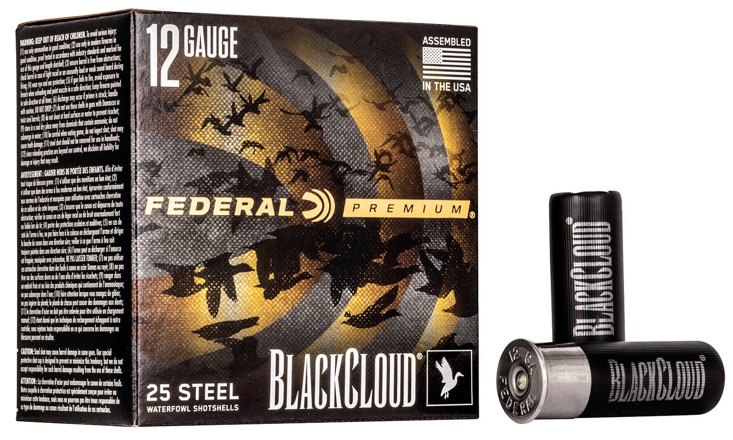 Federal Premium Black Cloud FS Steel 12 Gauge 2.75" 1-1/8 oz #2 Steel Shot, 25 Round Box - PWBX1472