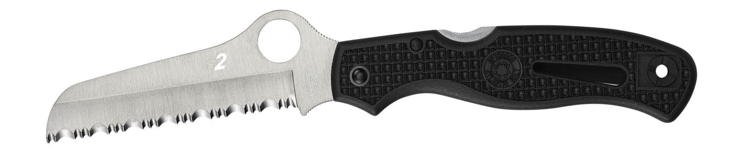 Spyderco C89SBK Atlantic Salt 3.69" Folding Sheepsfoot Serrated H1 Steel Blade Black Molded FRN Handle Includes Pocket Clip