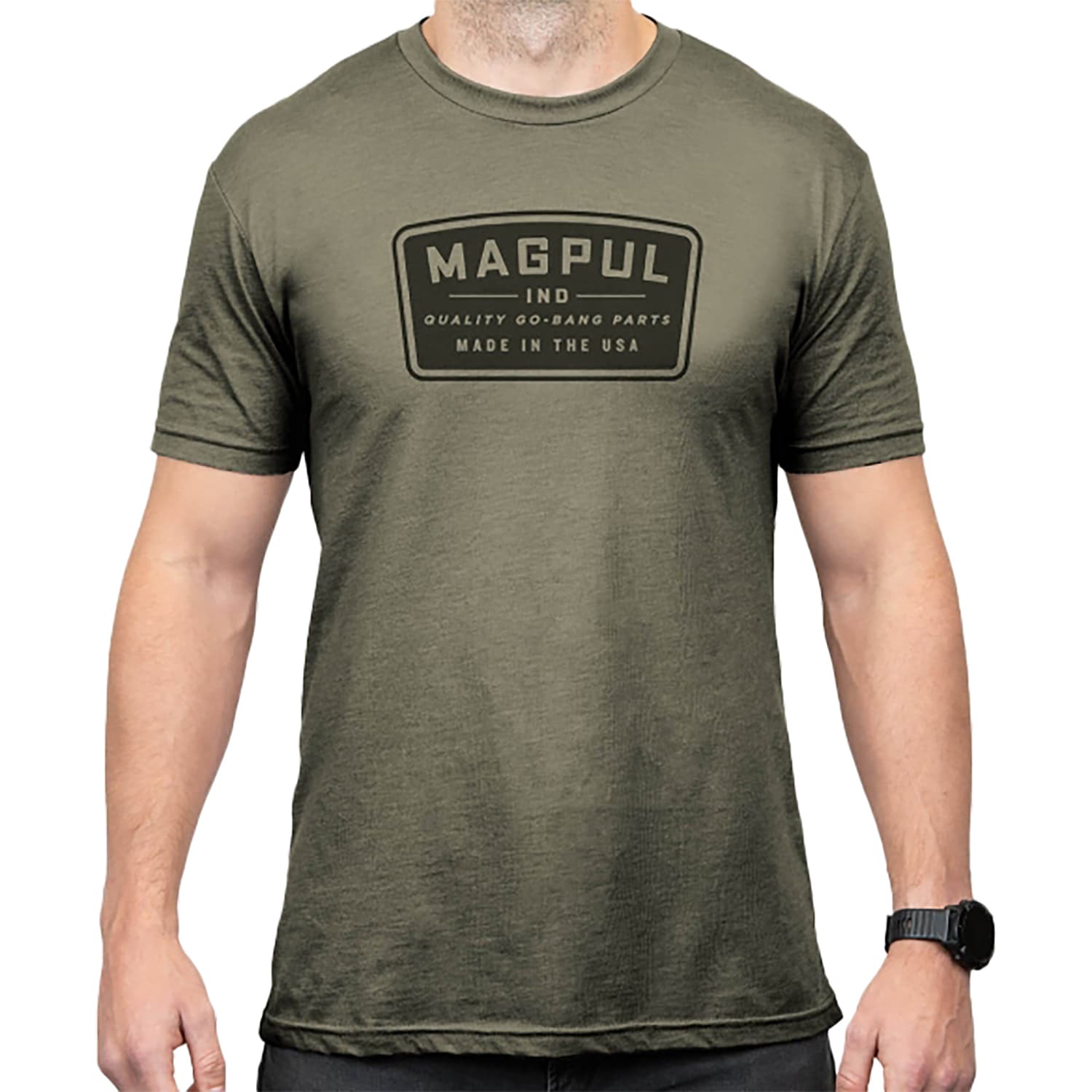 Magpul MAG1526-316-M Go Bang Parts Olive Drab Heather Cotton/Polyester Short Sleeve Medium