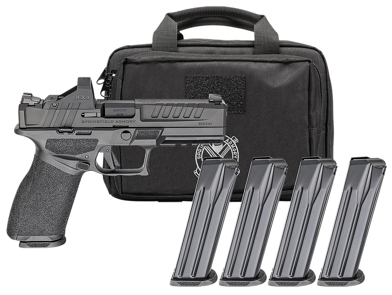 Springfield Armory Echelon 4.5F 9mm Luger 4.5" 17/20+1 Optic Ready Gear PAC, Black - EC9459B-PAC
