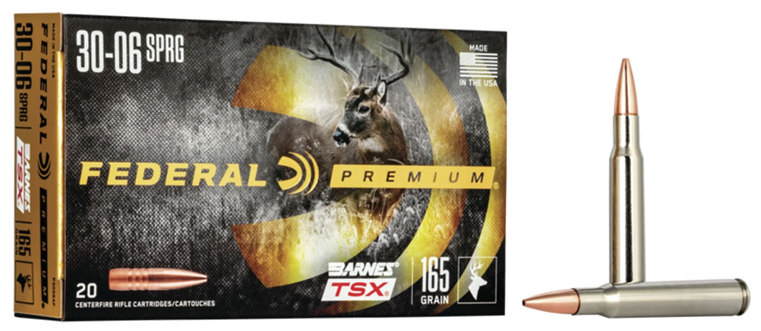 Federal P3006AF Premium 30-06Springfield 165gr Barnes TSX 20 Per Box/10 Case