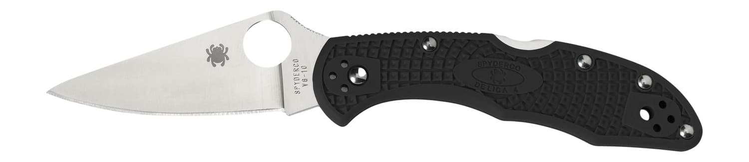 Spyderco C11FPBK Delica Folder 2.875" VG-10 Flat Ground Plain Edge Fiberglass Reinforced Nylon Black