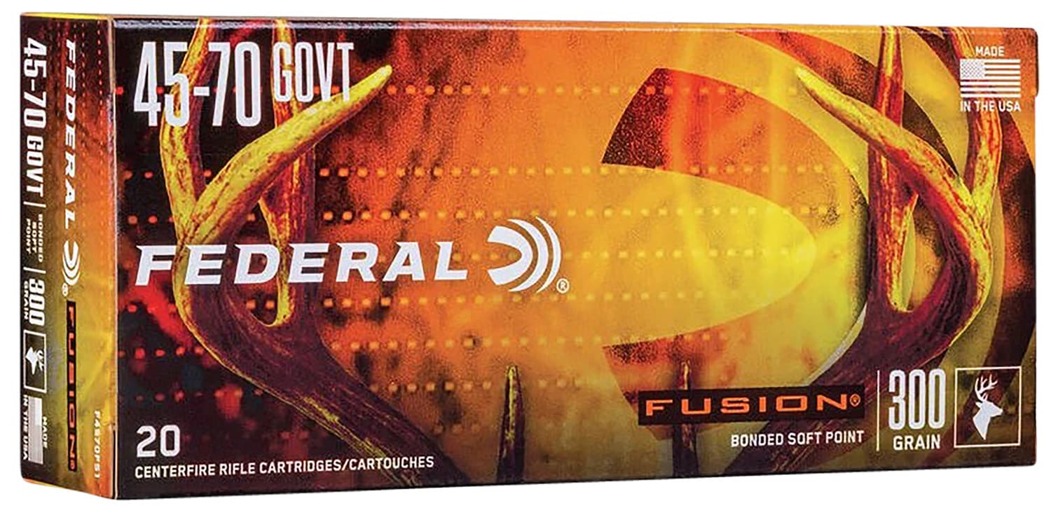 Federal F4570FS1 Fusion 45-70Gov 300gr Bonded Soft Point 20 Per Box/10 Case