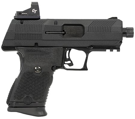 Hi-Point YC9RDCT YC9 w/Red Dot 9mm Luger 10+1 4.12" Black Steel Threaded Barrel, Black YC9 Styled/Serrated Slide, Black Polymer Frame w/Picatinny Rail, Black Plastic Grips, Crimson Trace Red Dot